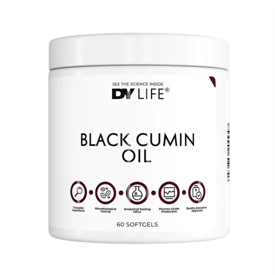 Pakning med Dorian Yates DY LIFE Black Cumin Oil, 60 bløde kapsler