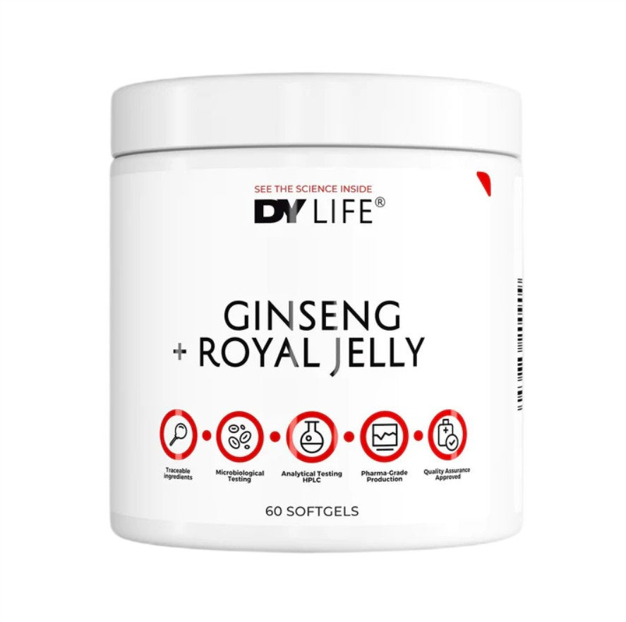 Pakning med Dorian Yates DY LIFE Ginseng + Kongelig gelé, 60 softgels
