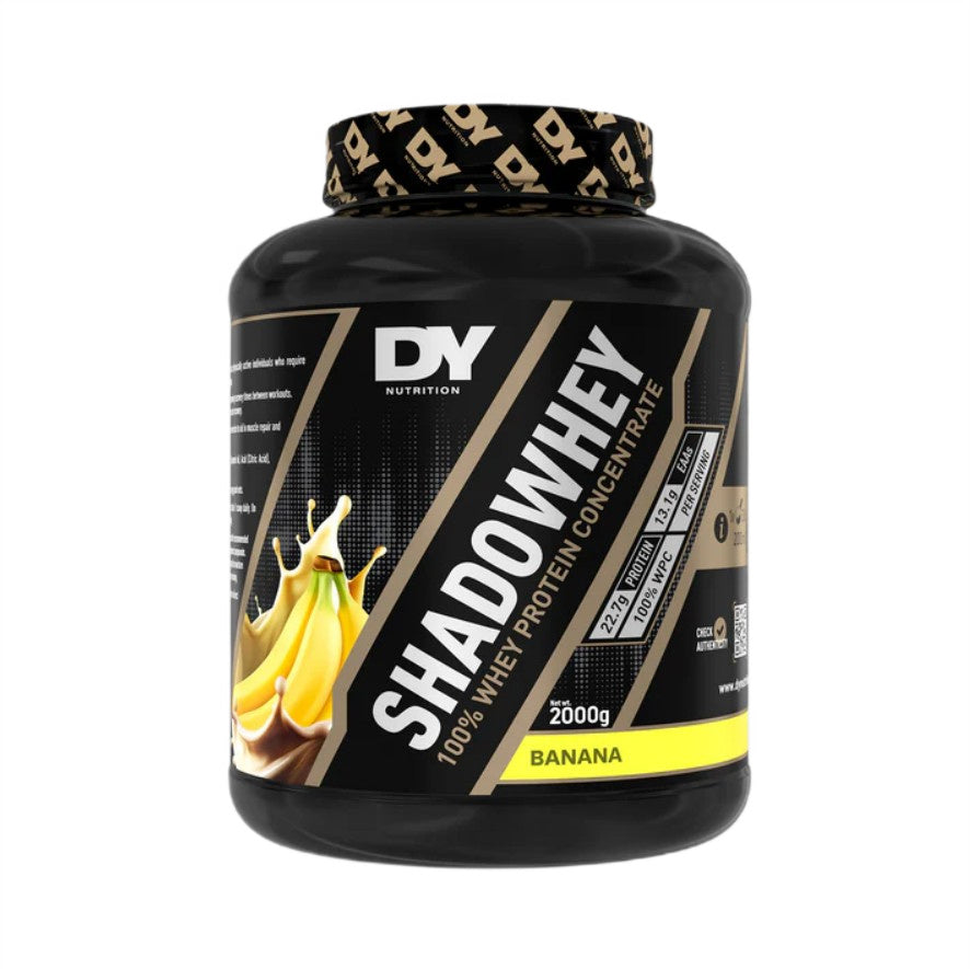 Pakke med Dorian Yates ShadoWhey Concentrate valleprotein, banan, 2000 g