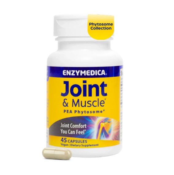 Enzymedica Joint & Muscle Pea Phytosome kosttilskud, pakning med 45 vcaps