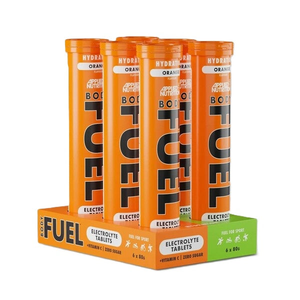 Rør med Applied Nutrition Bodyfuel Hydration Electrolyte brusetabletter, orange