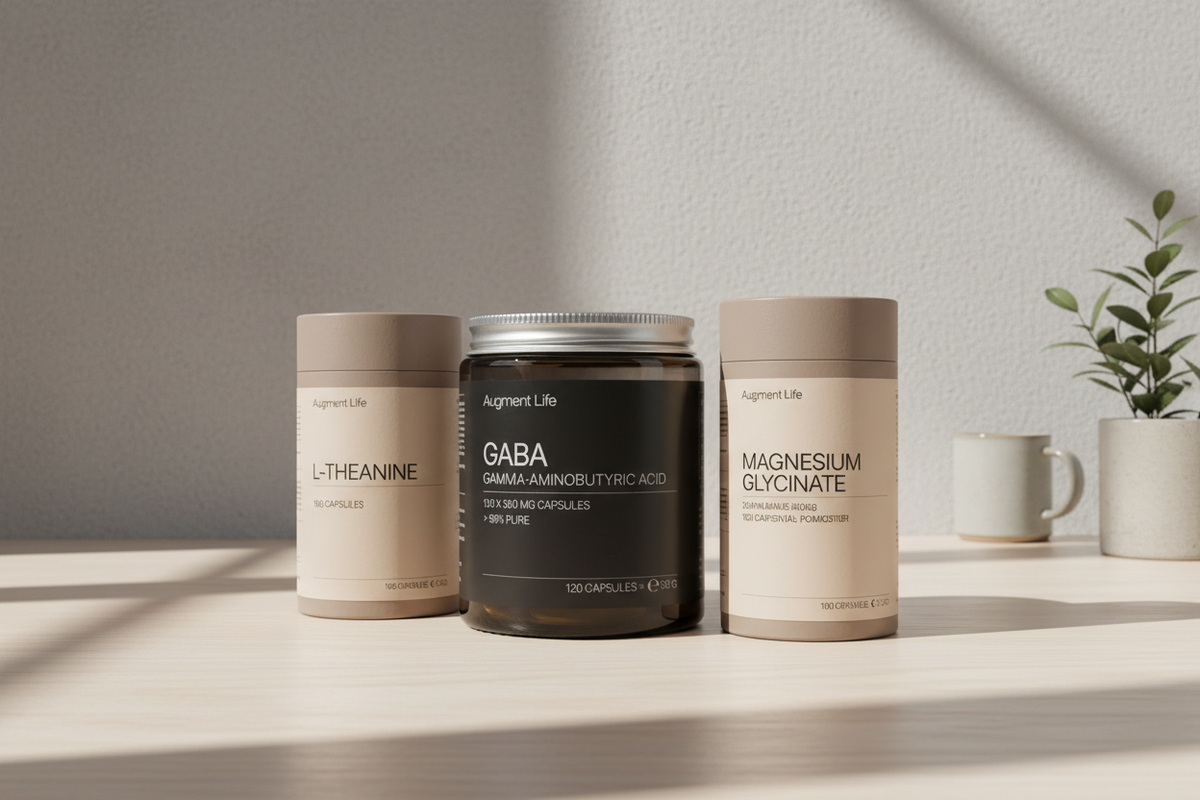 Augment Life søvnpakke med magnesium glycinat, L-theanin og GABA kosttilskud