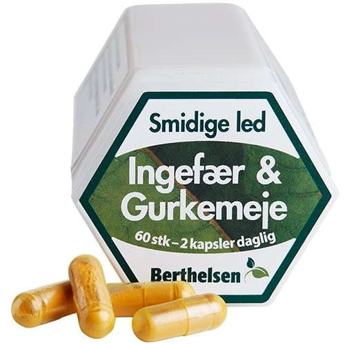 Pakning med Ingefær & Gurkemeje, 60 kapsler, fra Berthelsen