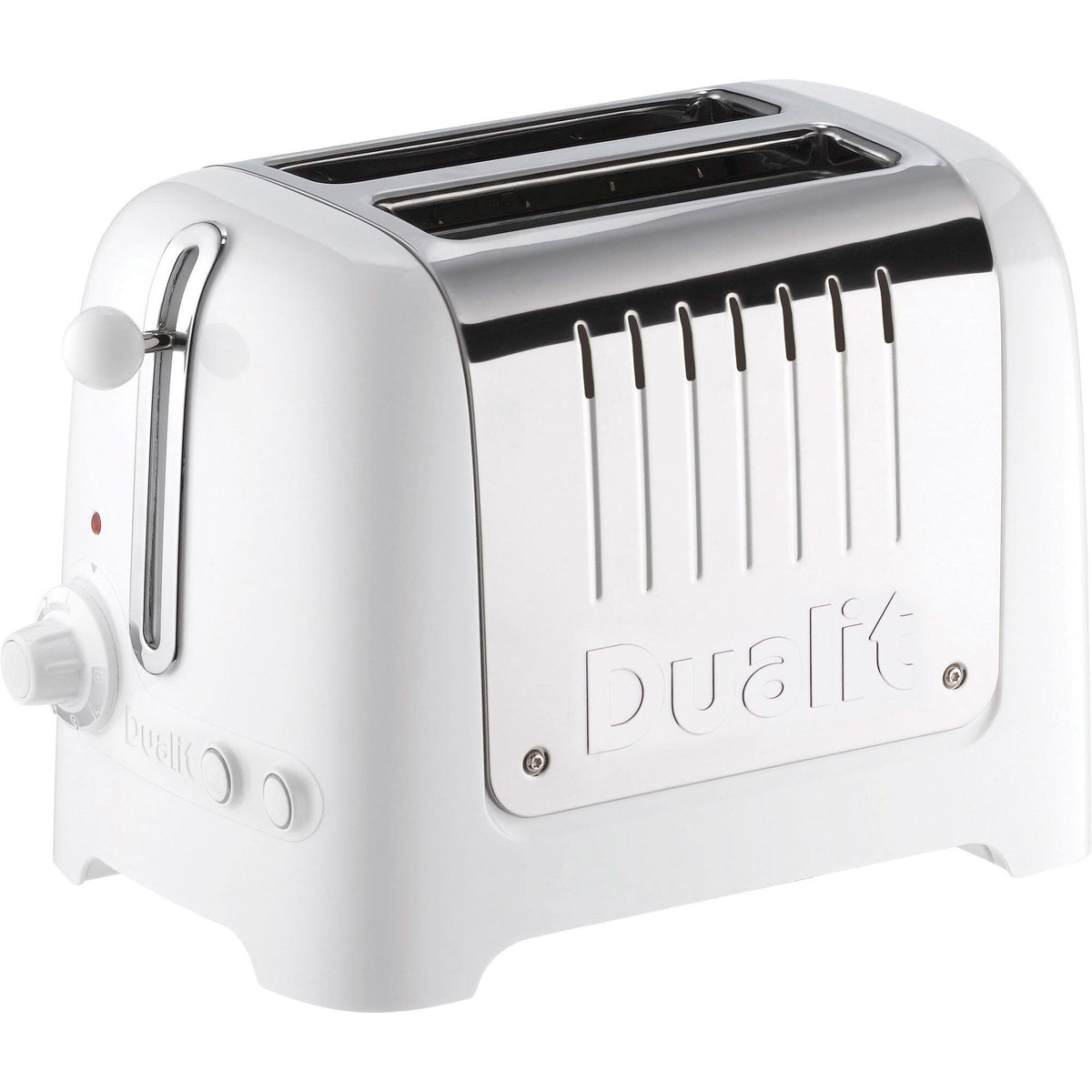 Hvid Dualit LITE brødrister med retro design