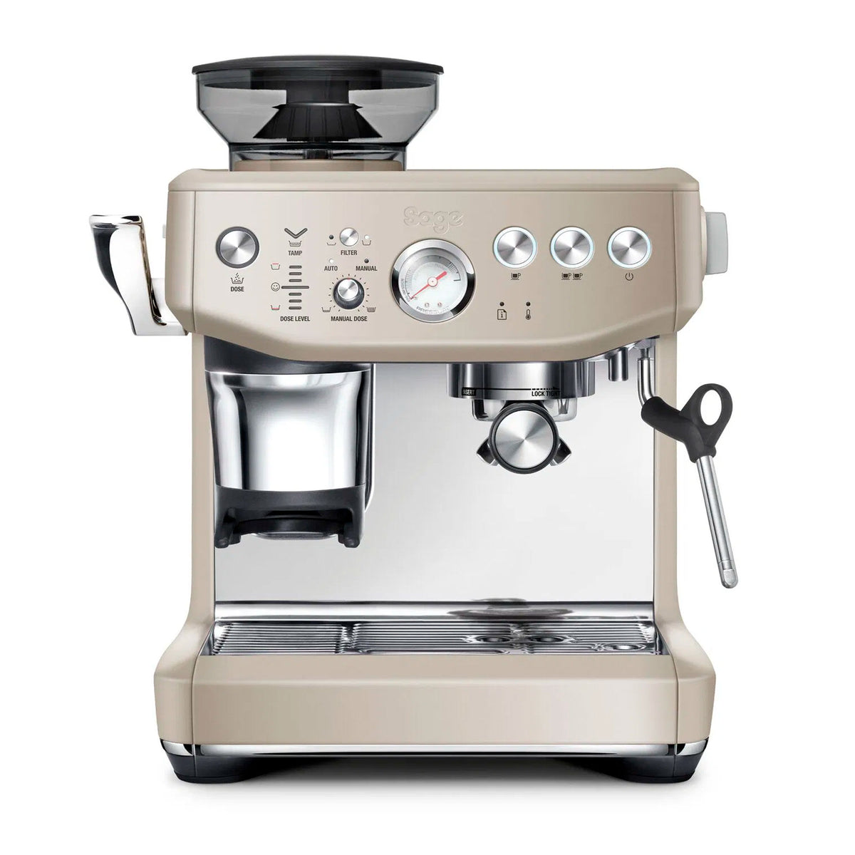 Sage Barista Express Impress SES876ALM espressomaskine i farven almond nougat