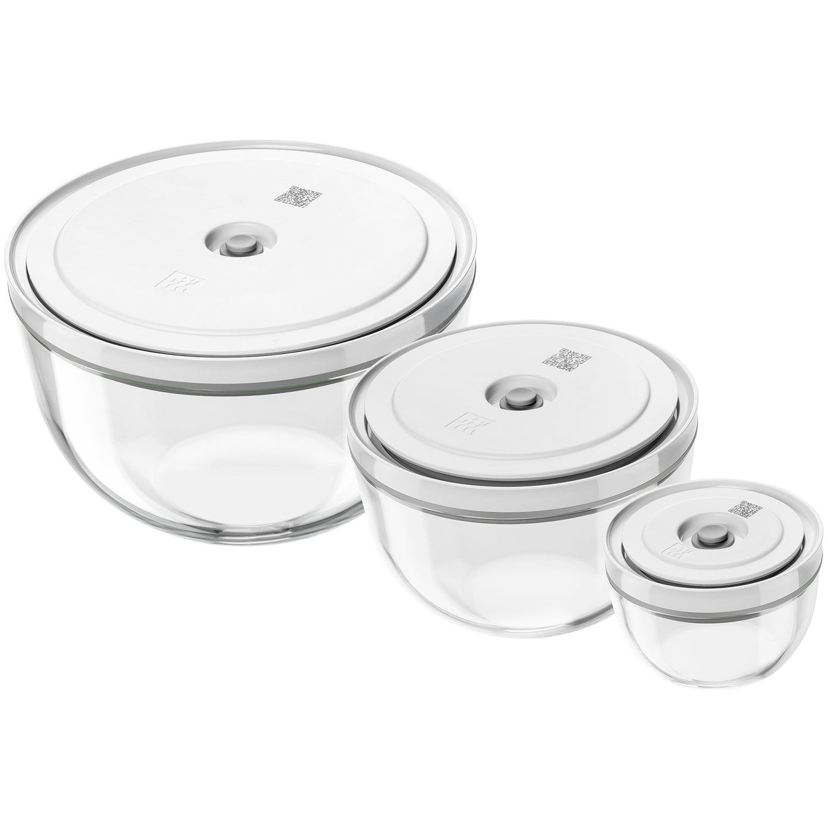 Zwilling Fresh & Save sæt med tre glasskåle og låg, i alt seks dele