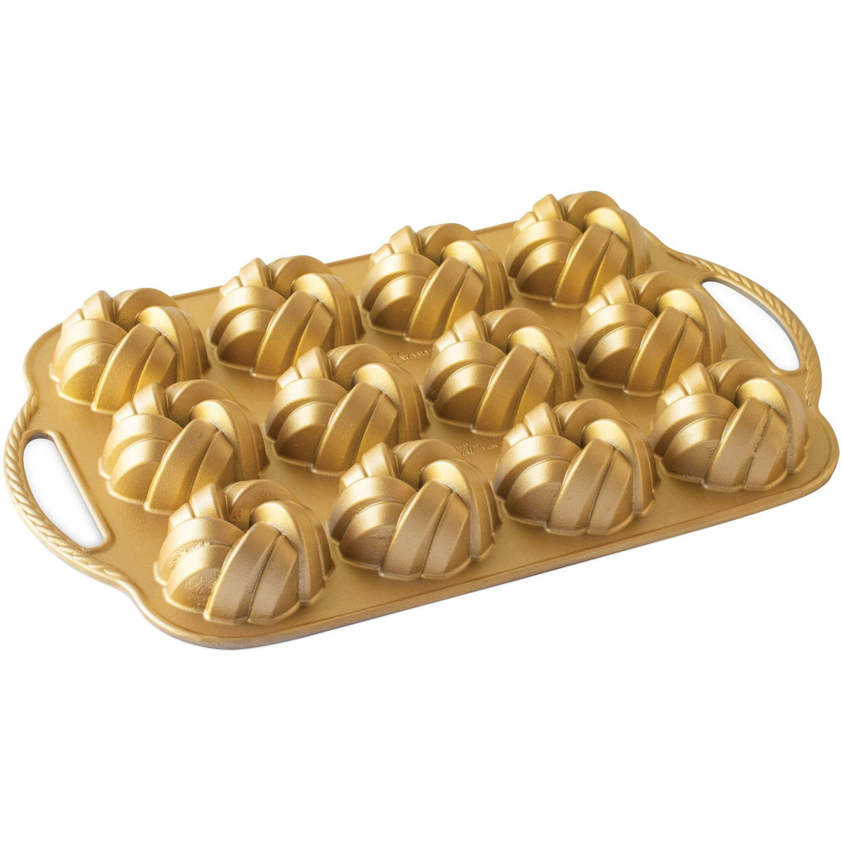 Nordic Ware mini bageform med flettet design i støbt aluminium