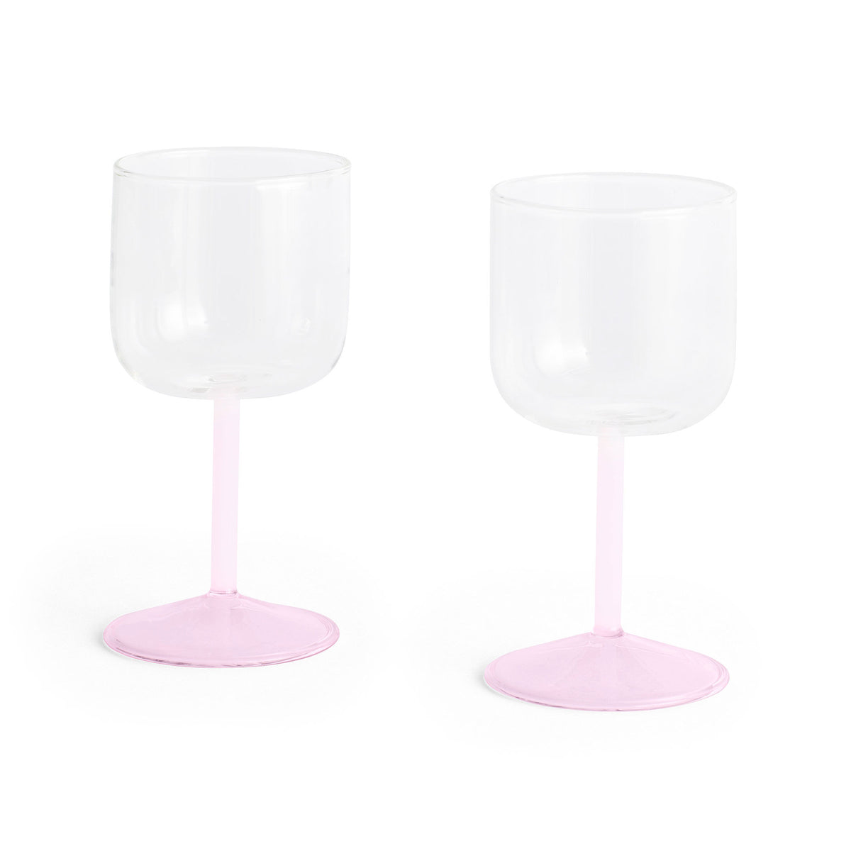 Hay Tint vinglas i clear og jade light pink, sæt med to stk.