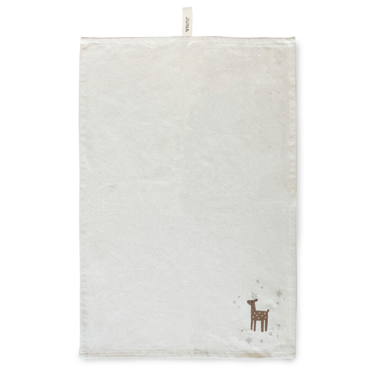 Cremefarvet viskestykke i størrelse 50 x 70 cm fra Juna, serien Christmas Fable