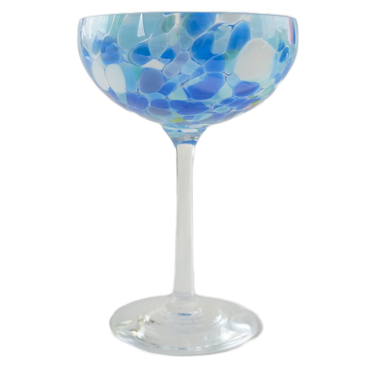 Blåt Swirl champagneglas fra Magnor, designet af Camilla Prytz, 22 cl