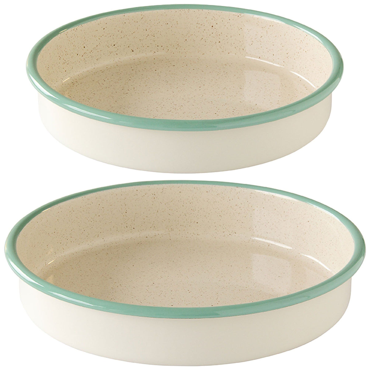Kockums Jernverk ovnfadsæt med to runde fade i creme, 24 og 28 cm