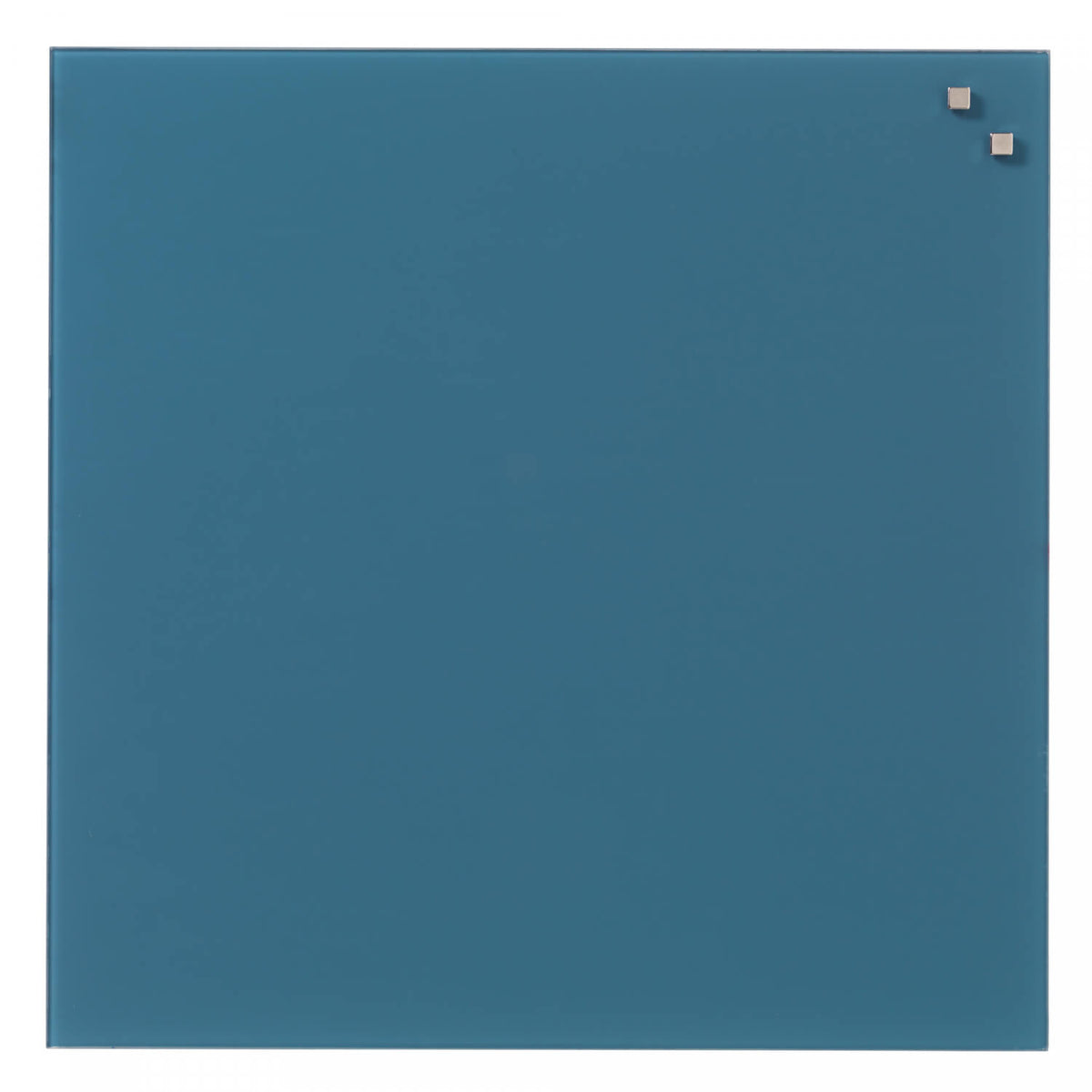 Lille kvadratisk jeans blå magnetisk glastavle fra Naga på 45 x 45 cm