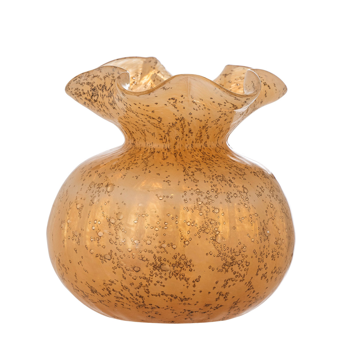 Lille orange Thebe glasvase med gylden shimmer og organisk form fra Creative Collection