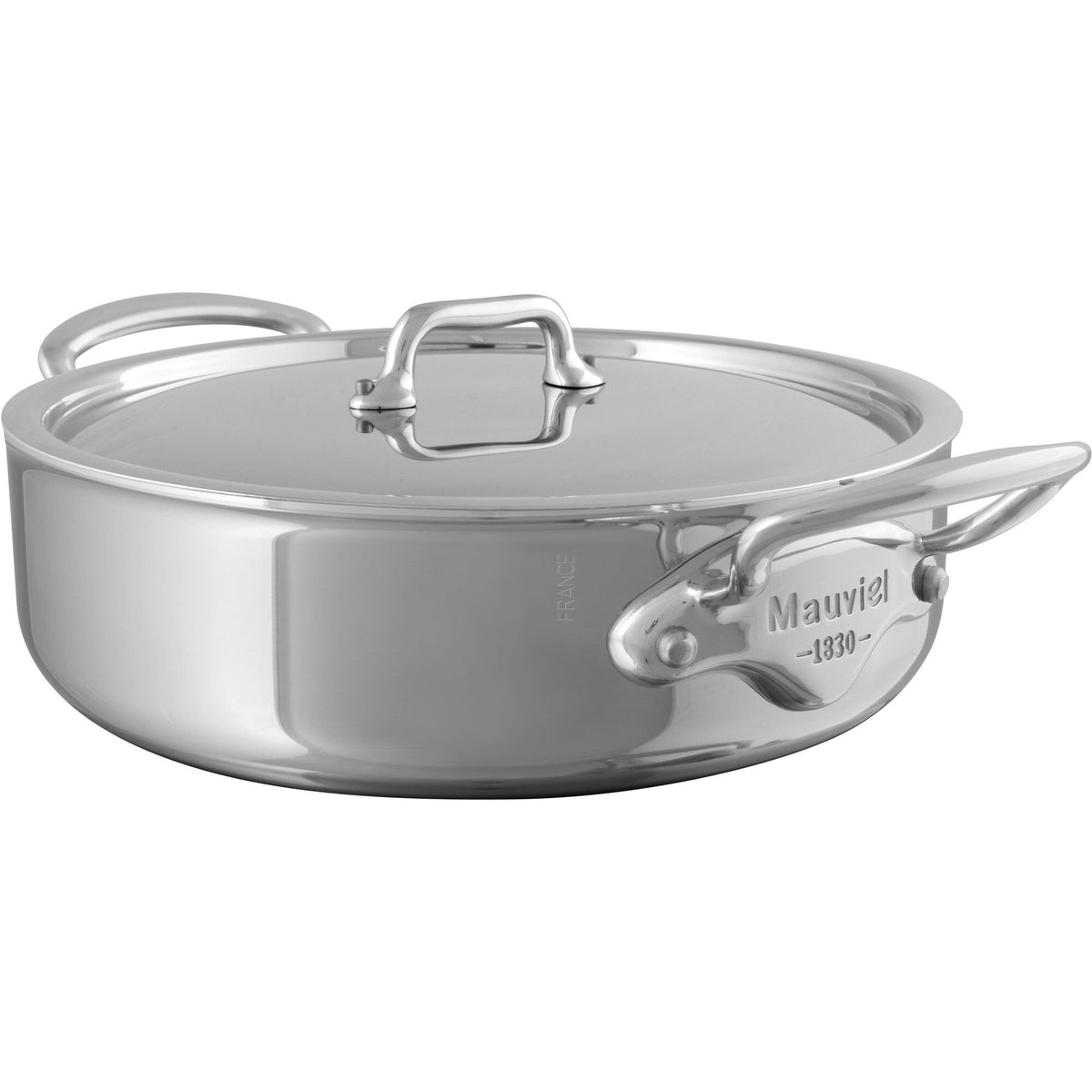 Mauviel Cook Style gryde i rustfrit stål, 5,7 liter, med stållåg