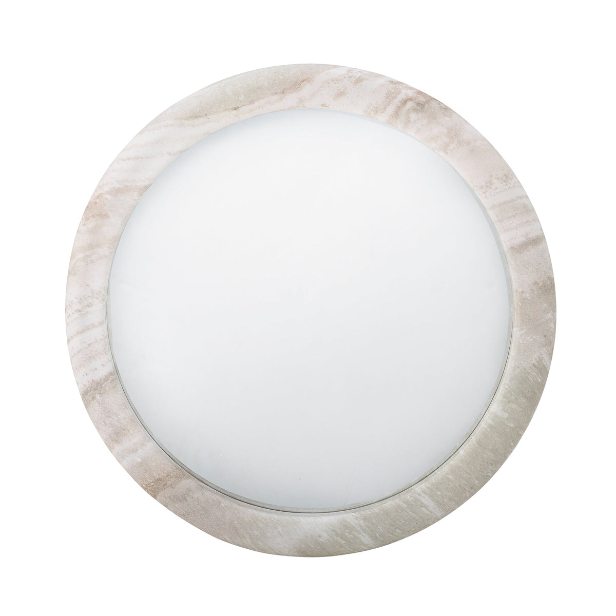 Rundt Vaka vægspejl med ramme i natur polyresin fra Bloomingville, Ø50 cm