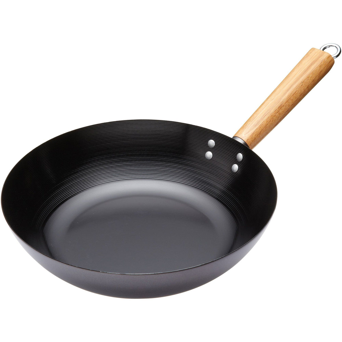 Kitchencraft sort wokpande på 30 cm i kulstål