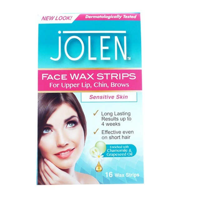 Pakke med Jolen Facial Wax Strips til ansigtet, 16 stk.