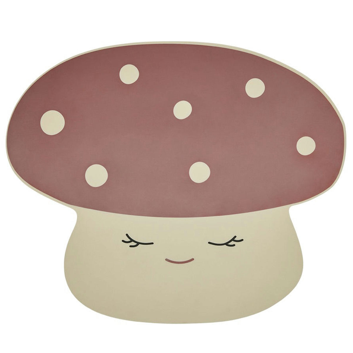 Rød dækkeserviet i form af en svamp fra OYOY Mini Mushroom til børn