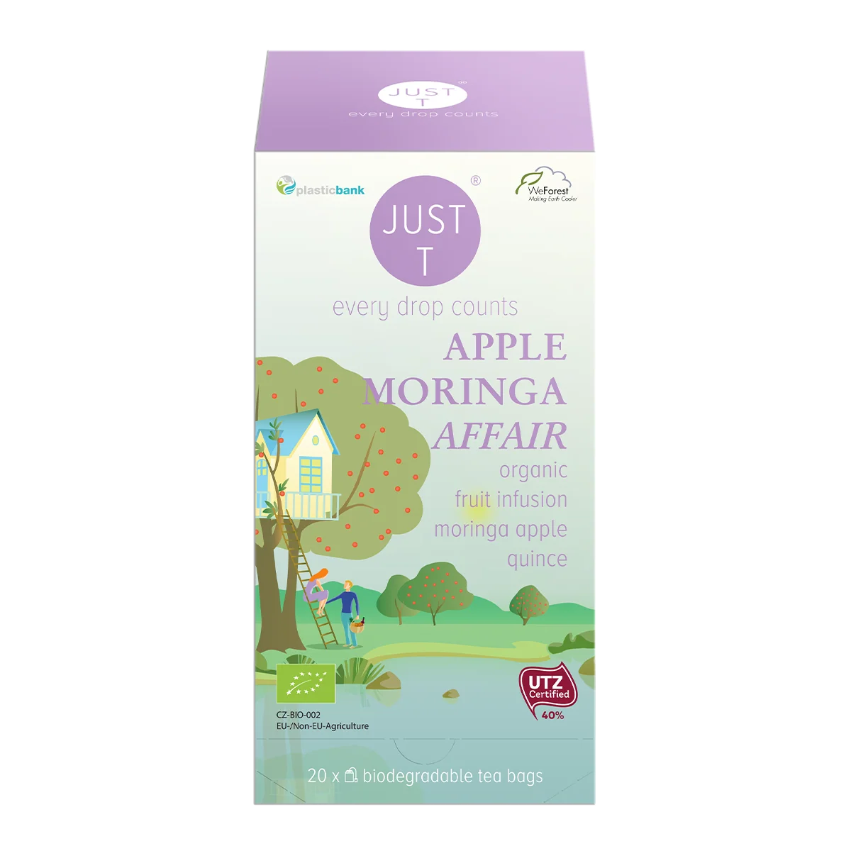 Just T Apple Moringa Affair, frugtte med æble, kvæde og moringablade