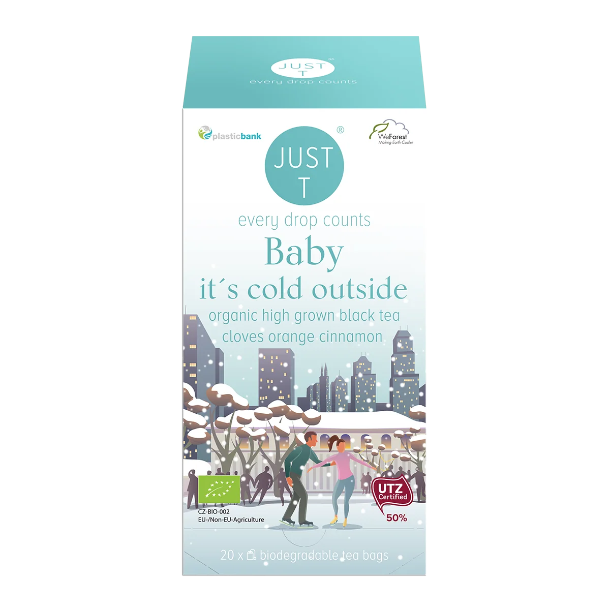 Just T Baby It's Cold Outside sort te i breve med kanel, vanilje og æble