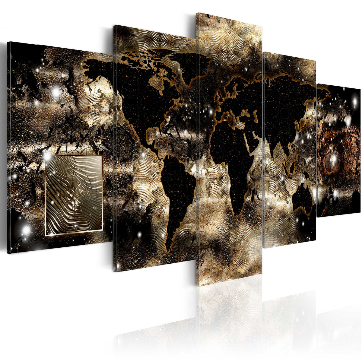 Se ARTGEIST verdenskort trykt på lærred - Continents and stars, 5-delt - Flere størrelser 200x100 ❤ Kæmpe udvalg i Artgeist - Køb online på udsalg og tilbud lige nu ❤ Lav fragtpris og hurtig levering - Varenummer: Boboonline-65759-16310 og barcode / Ean: 5903301951819 på lager - Udsalg på Interiør,Billeder og andet til væggen,Verdenskort Spar helt op til 73% - Kæmpe udsalg på over 739 brands