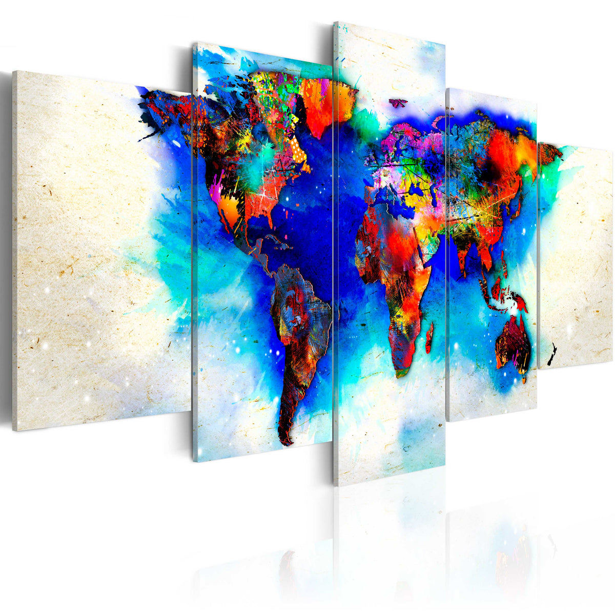 Se ARTGEIST verdenskort, 5-delt - All colors of the world - Flere størrelser 200x100 ❤ Kæmpe udvalg i Artgeist - Køb online på udsalg og tilbud lige nu ❤ Billig fragt og hurtig levering - Varenummer: Boboonline-65761-16314 og barcode / Ean: 5903143941795 på lager - Udsalg på Interiør,Billeder og andet til væggen,Verdenskort Spar stort – op til 53% - Eksklusivt udsalg på over 2.739 brands