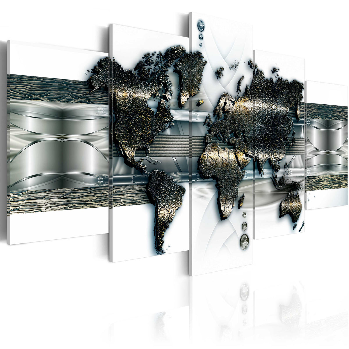 Se ARTGEIST verdenskort, 5-delt - Metal World Map - Flere størrelser 100x50 ❤ Kæmpe udvalg i Artgeist - Køb online på udsalg og tilbud lige nu ❤ Billig fragt og hurtig levering - Varenummer: Boboonline-65768-16327 og barcode / Ean: 5903301951901 på lager - Udsalg på Interiør,Billeder og andet til væggen,Verdenskort Få op til 69% i rabat - Shop udsalg fra mere end 1.798 mærker