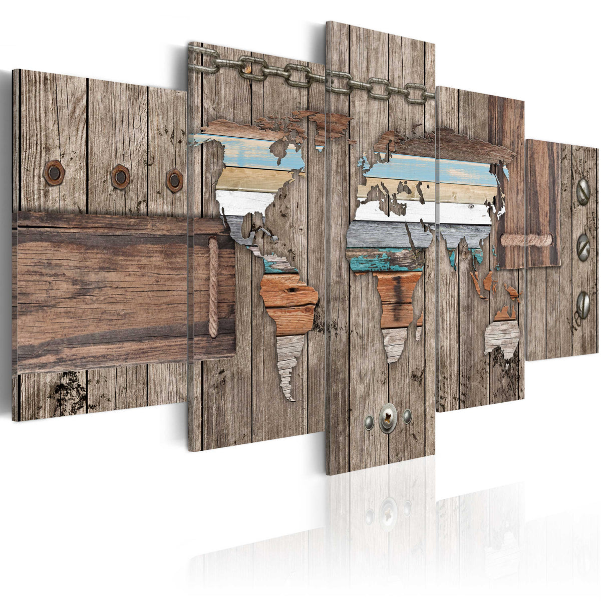 Se ARTGEIST verdenskort, 5-delt - Sea Travels - Flere størrelser 100x50 ❤ Kæmpe udvalg i Artgeist - Køb online på udsalg og tilbud lige nu ❤ Super billig fragt og lynhurtig levering - Varenummer: Boboonline-65775-16341 og barcode / Ean: 5903143942006 på lager - Udsalg på Interiør,Billeder og andet til væggen,Verdenskort Op til 61% rabat - 2.739 brands med vilde rabatter