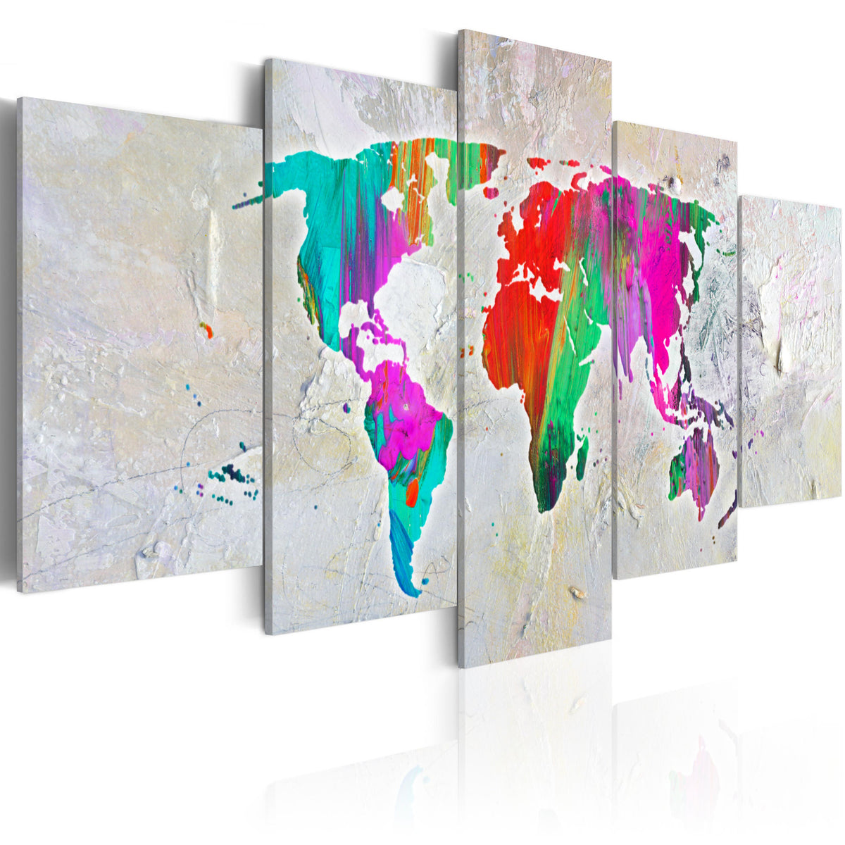 Se ARTGEIST verdenskort, 5-delt - Colourful Planet - Flere størrelser 100x50 ❤ Kæmpe udvalg i Artgeist - Køb online på udsalg og tilbud lige nu ❤ Lav fragtpris og hurtig levering - Varenummer: Boboonline-65782-16355 og barcode / Ean: 5903301952045 på lager - Udsalg på Interiør,Billeder og andet til væggen,Verdenskort Spar helt op til 73% - Stort udsalg på over 739 brands