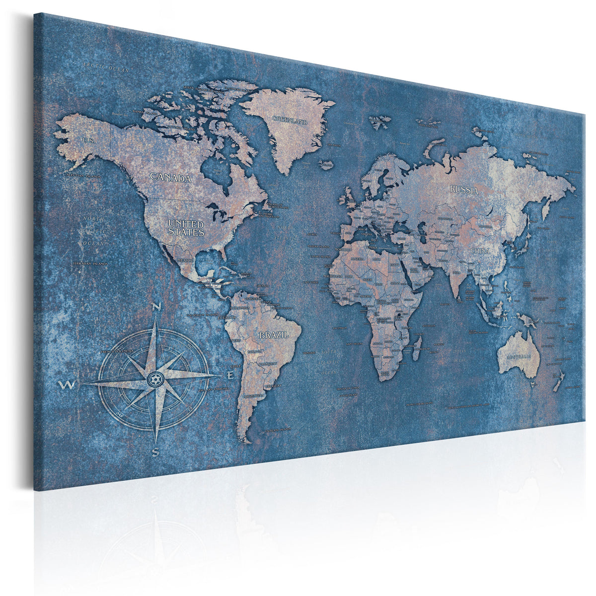 Se ARTGEIST Sapphire Planet - Verdenskort i blå oxideret look trykt på lærred - Flere størrelser 60x40 ❤ Kæmpe udvalg i Artgeist - Køb online på udsalg og tilbud lige nu ❤ Meget billig fragt og hurtig levering: 1 - 2 hverdage - Varenummer: Boboonline-56403-14449 og barcode / Ean: 5903301935864 på lager - Udsalg på Interiør,Billeder og andet til væggen,Verdenskort Spar op til 51% - Over 785 kendte brands på udsalg