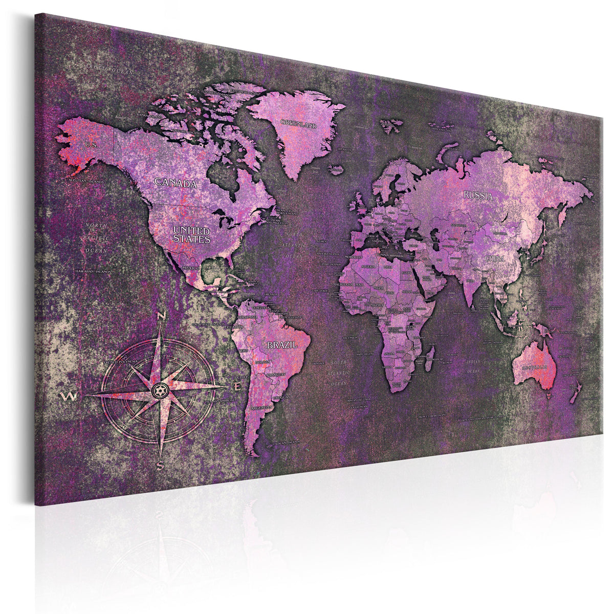 Se ARTGEIST Amethyst Map - Verdenskort i lilla oxideret look trykt på lærred - Flere størrelser 90x60 ❤ Kæmpe udvalg i Artgeist - Køb online på udsalg og tilbud lige nu ❤ Meget billig fragt og hurtig levering: 1 - 2 hverdage - Varenummer: Boboonline-56404-14453 og barcode / Ean: 5903301935901 på lager - Udsalg på Interiør,Billeder og andet til væggen,Verdenskort Spar op til 51% - Over 785 kendte brands på udsalg