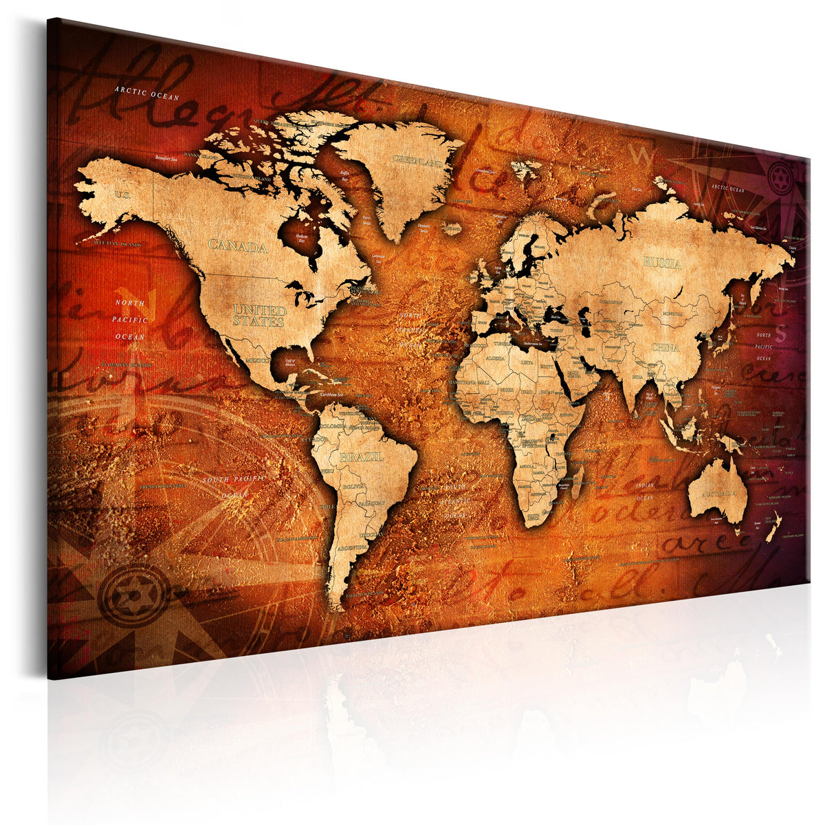 Se ARTGEIST Amber World - Gammelt verdenskort i rav og guld nuancer trykt på lærred - Flere størrelser 60x40 ❤ Kæmpe udvalg i Artgeist - Køb online på udsalg og tilbud lige nu ❤ Meget billig fragt og hurtig levering: 1 - 2 hverdage - Varenummer: Boboonline-56421-14503 og barcode / Ean: 5903301936106 på lager - Udsalg på Interiør,Billeder og andet til væggen,Verdenskort Spar op til 51% - Over 785 kendte brands på udsalg