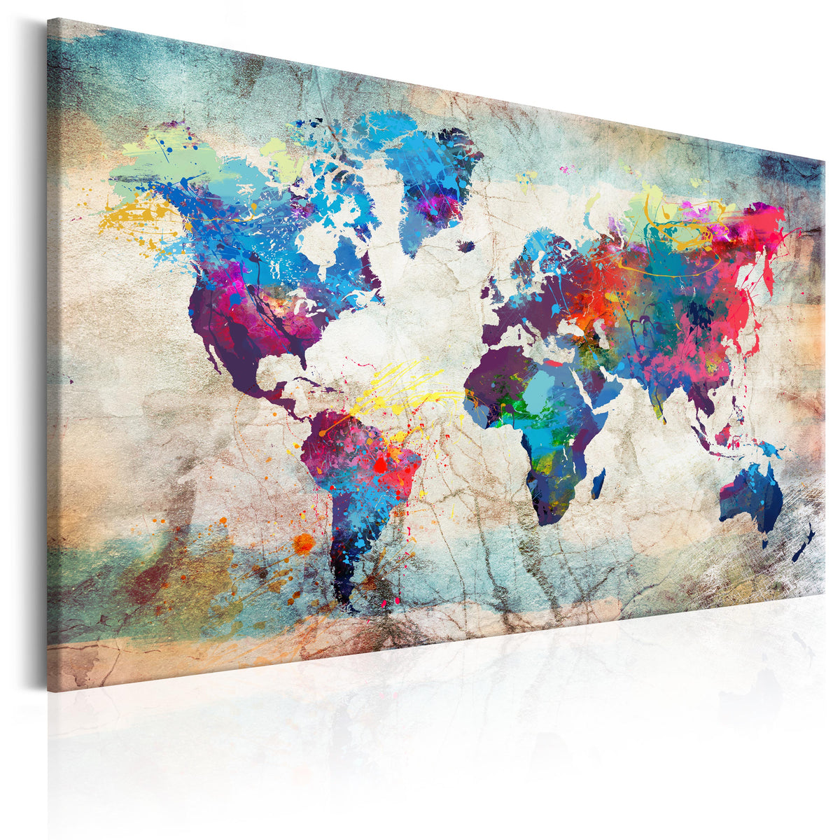 Se ARTGEIST Colourful Madness - Farverigt verdenskort på marmor trykt på lærred - Flere størrelser 120x80 ❤ Kæmpe udvalg i Artgeist - Køb online på udsalg og tilbud lige nu ❤ Meget billig fragt og hurtig levering: 1 - 2 hverdage - Varenummer: Boboonline-56436-14544 og barcode / Ean: 5903301936311 på lager - Udsalg på Interiør,Billeder og andet til væggen,Verdenskort Spar op til 51% - Over 785 kendte brands på udsalg