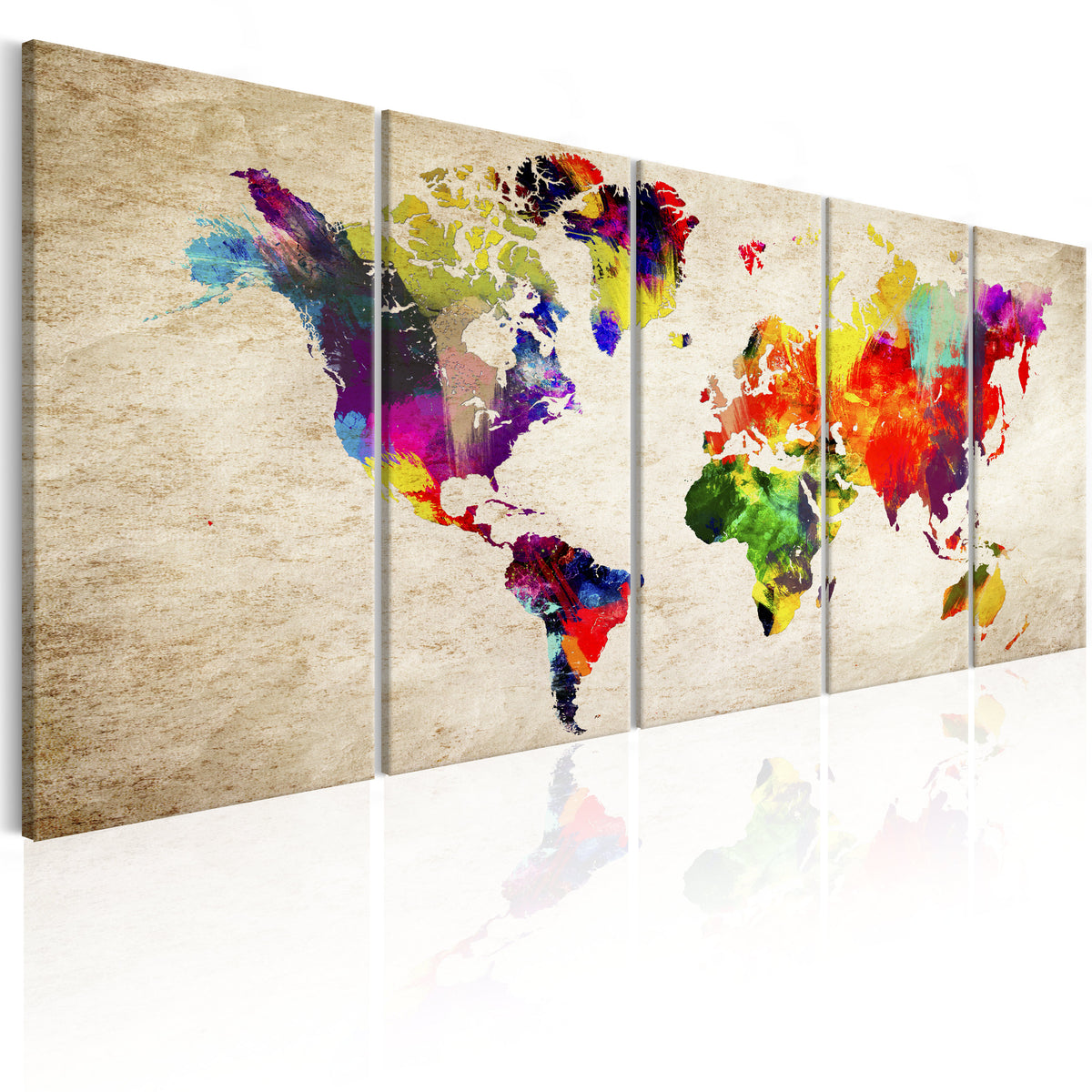 Se ARTGEIST verdenskort, 5-delt - World Map: Painted World - Flere størrelser 225x90 ❤ Kæmpe udvalg i Artgeist - Køb online på udsalg og tilbud lige nu ❤ Billig fragt • Hurtig levering - Varenummer: Boboonline-65783-16357 og barcode / Ean: 5903301952069 på lager - Udsalg på Interiør,Billeder og andet til væggen,Verdenskort Få op til 69% i rabat - Find over 1.798 brands på udsalg