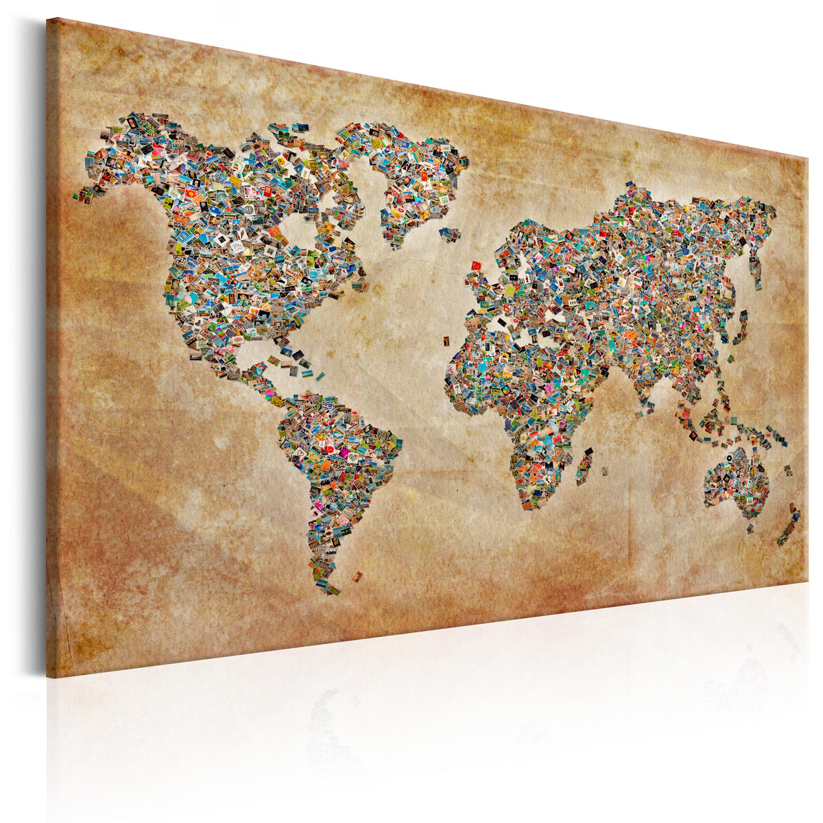 Se ARTGEIST Postcards from the World - Verdenskort lavet af postkort trykt på lærred - Flere størrelser 60x40 ❤ Kæmpe udvalg i Artgeist - Køb online på udsalg og tilbud lige nu ❤ Meget billig fragt og hurtig levering: 1 - 2 hverdage - Varenummer: Boboonline-56311-14199 og barcode / Ean: 5903301935154 på lager - Udsalg på Interiør,Billeder og andet til væggen,Verdenskort Spar op til 51% - Over 785 kendte brands på udsalg
