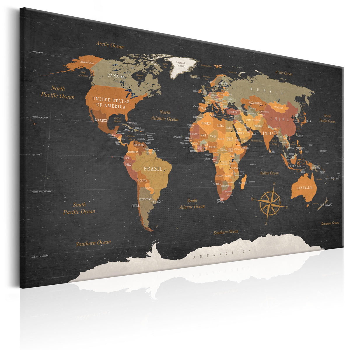Se ARTGEIST World Map: Secrets of the Earth - Klassisk verdenskort trykt på lærred - Flere Størrelser 120x80 ❤ Kæmpe udvalg i Artgeist - Køb online på udsalg og tilbud lige nu ❤ Meget billig fragt og hurtig levering: 1 - 2 hverdage - Varenummer: Boboonline-56389-14411 og barcode / Ean: 5903301935697 på lager - Udsalg på Interiør,Billeder og andet til væggen,Verdenskort Spar op til 51% - Over 785 kendte brands på udsalg