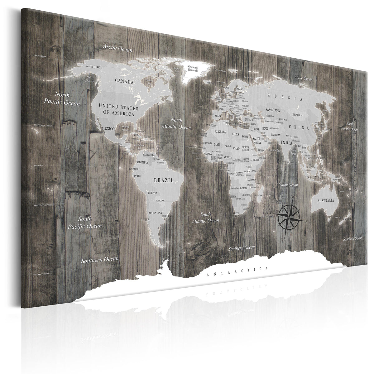 Se ARTGEIST World Map: Wooden World - Verdenskort med træ-baggrund trykt på lærred - Flere størrelser 120x80 ❤ Kæmpe udvalg i Artgeist - Køb online på udsalg og tilbud lige nu ❤ Meget billig fragt og hurtig levering: 1 - 2 hverdage - Varenummer: Boboonline-56416-14490 og barcode / Ean: 5903301936069 på lager - Udsalg på Interiør,Billeder og andet til væggen,Verdenskort Spar op til 51% - Over 785 kendte brands på udsalg