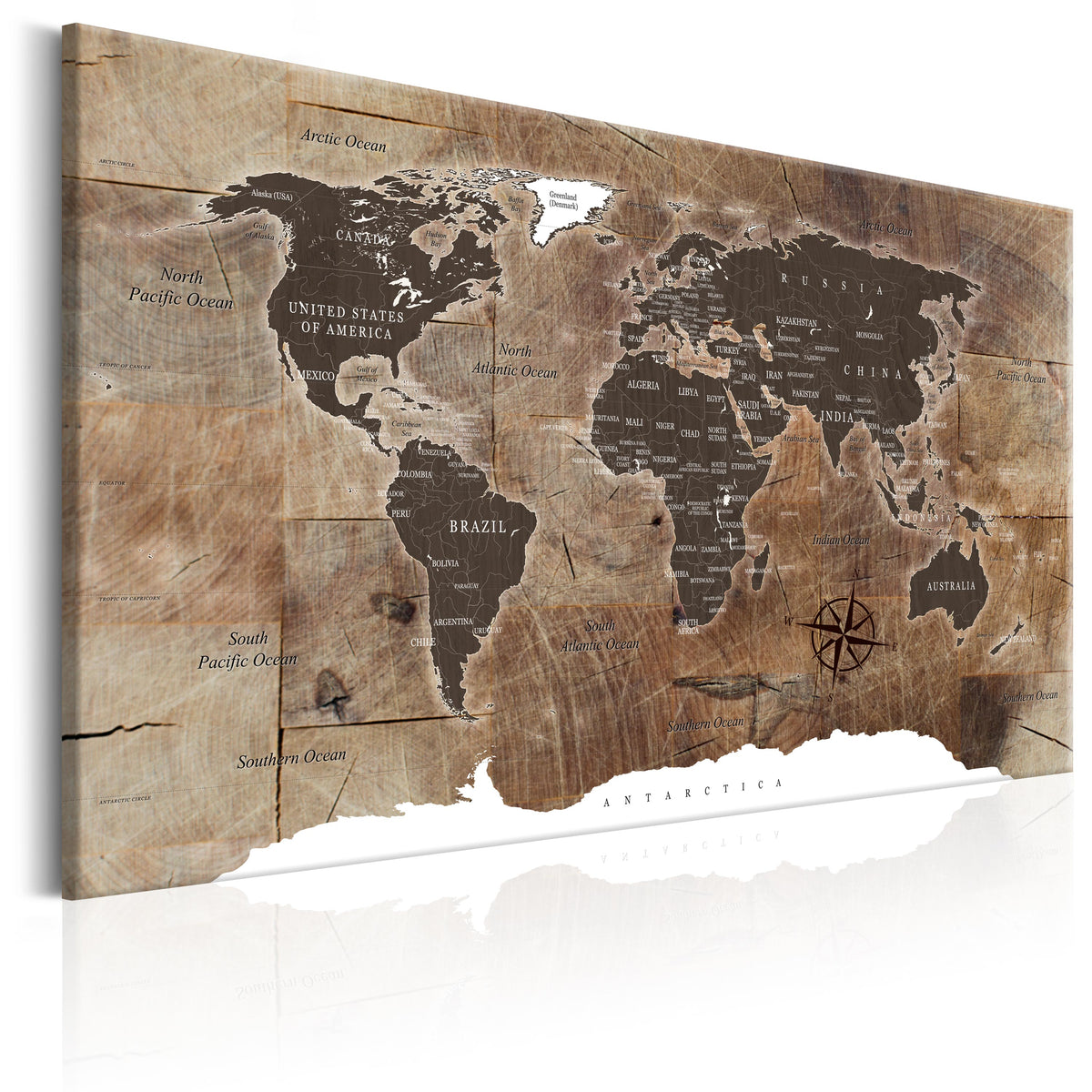 Se ARTGEIST Wooden Mosaic - Verdenskort på træ-mosaik trykt på lærred - Flere størrelser 60x40 ❤ Kæmpe udvalg i Artgeist - Køb online på udsalg og tilbud lige nu ❤ Meget billig fragt og hurtig levering: 1 - 2 hverdage - Varenummer: Boboonline-56417-14491 og barcode / Ean: 5903301936076 på lager - Udsalg på Interiør,Billeder og andet til væggen,Verdenskort Spar op til 51% - Over 785 kendte brands på udsalg