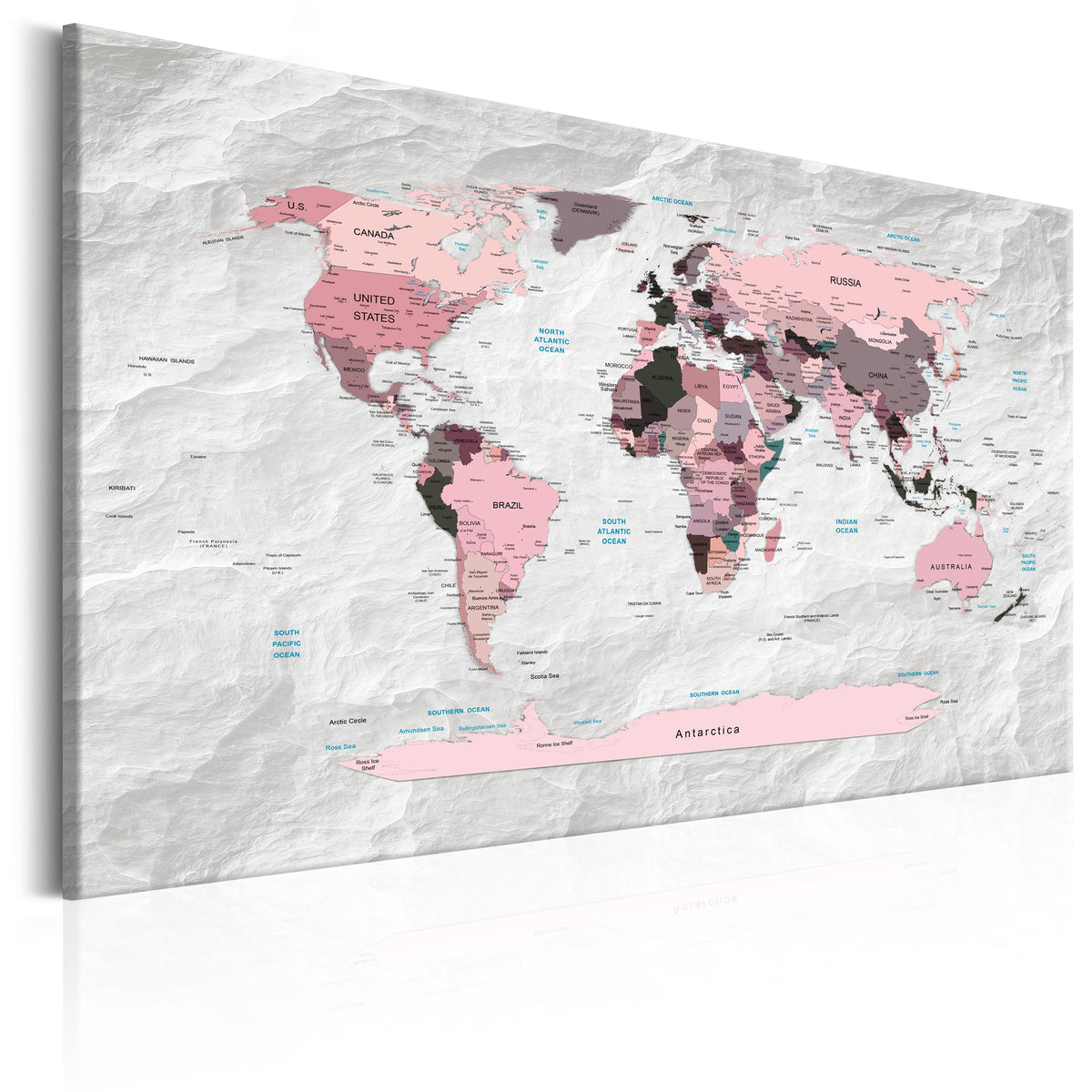 Se ARTGEIST Pink Continents - Pink verdenskort med sten-effekt trykt på lærred - Flere størrelser 120x80 ❤ Kæmpe udvalg i Artgeist - Køb online på udsalg og tilbud lige nu ❤ Meget billig fragt og hurtig levering: 1 - 2 hverdage - Varenummer: Boboonline-56429-14529 og barcode / Ean: 5903301936243 på lager - Udsalg på Interiør,Billeder og andet til væggen,Verdenskort Spar op til 51% - Over 785 kendte brands på udsalg