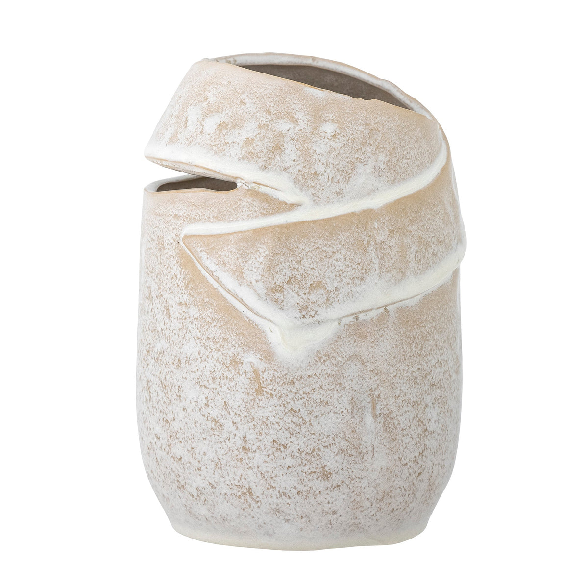 Abeera vase i naturfarvet stentøj fra Bloomingville, Ø14,5 x H20 cm