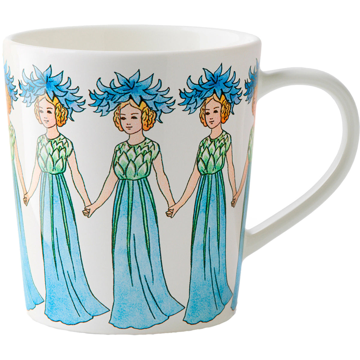 Design House Stockholm Elsa Beskow krus med motivet Jomfru Kornblomst