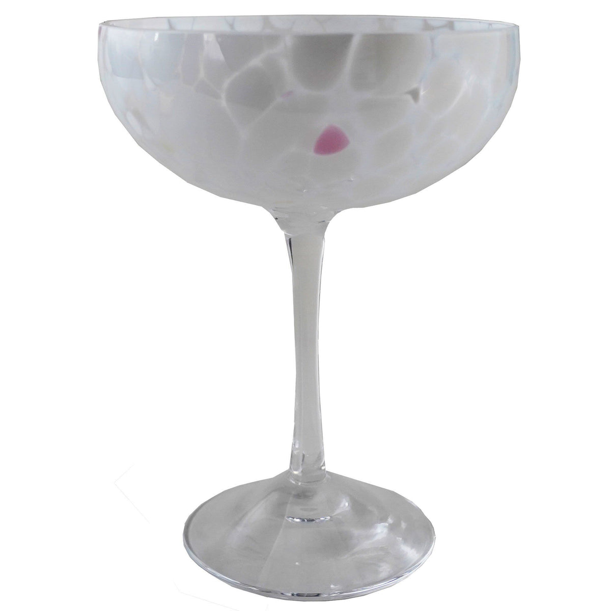 Magnor Swirl champagneglas i hvid, kunstglas designet af Camilla Prytz
