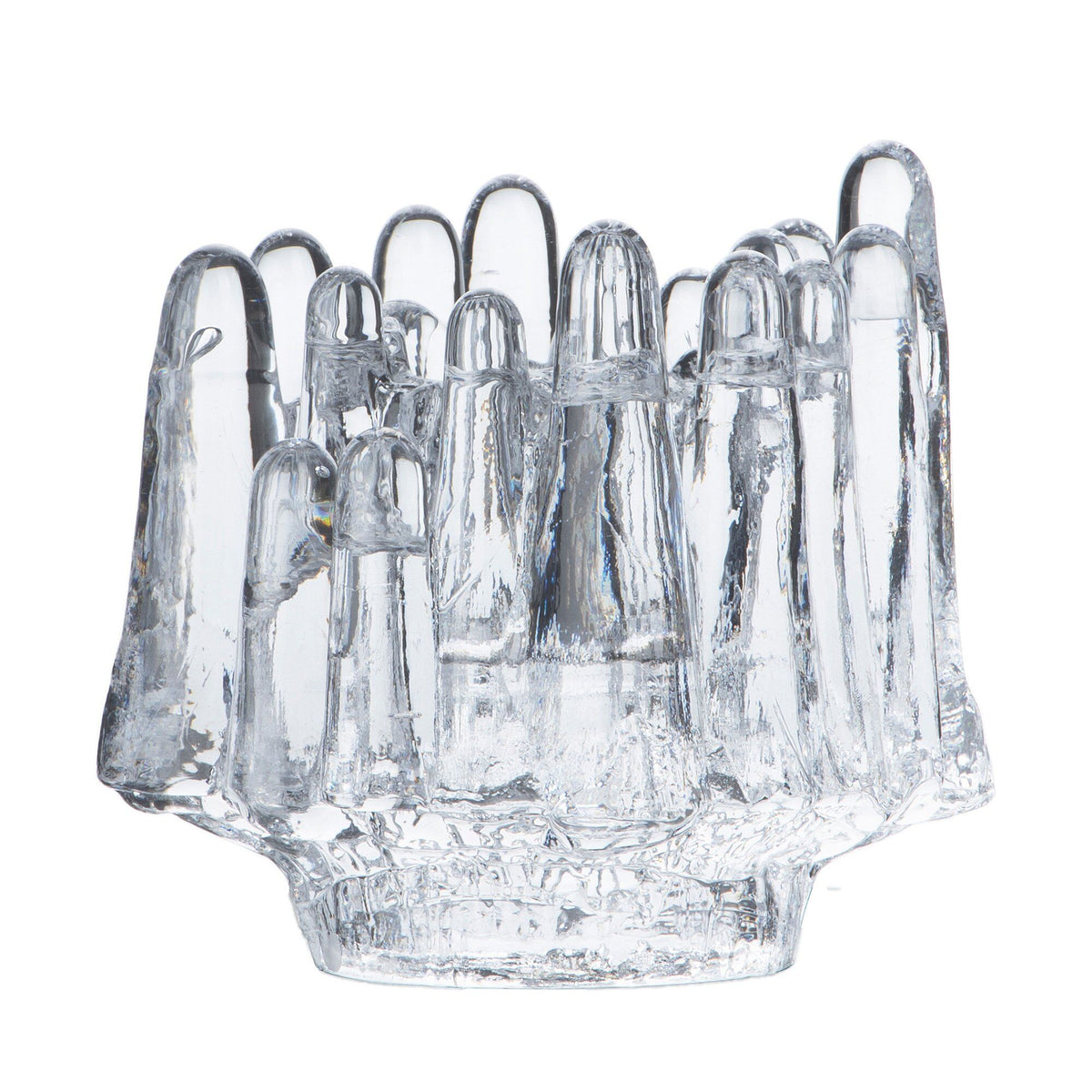 Klar Kosta Boda Polar lysestage på 11,2 cm designet af Göran Wärff