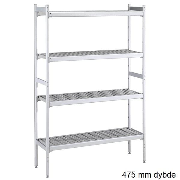 Zanussi aluminiumsreol med plasthylder, 475 x 1304 mm