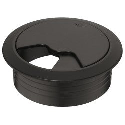 Rund Häfele kabelgennemføring med drejeligt låg til Ø80 mm borehul i bordplade