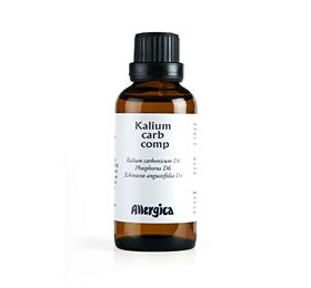 Flaske med Allergica Kalium carb. comp. homøopatisk middel, 50 ml