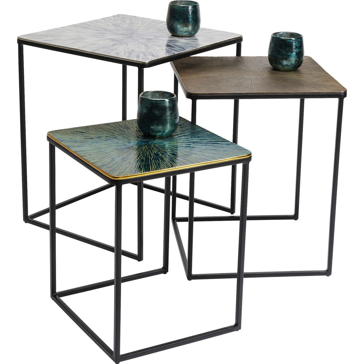 Se KARE DESIGN Ray indskudsbord - hvid/brun/grøn aluminium og stål, (sæt á 3) ❤ Kæmpe udvalg i Kare Design - Køb online på udsalg og tilbud lige nu ❤ Hurtig levering til lave fragtpriser - Varenummer: Boboonline-33317 og barcode / Ean: 4025621847885 på lager - Udsalg på Møbler,Borde,Hjørneborde og sideborde,
Indskudsborde,
KARE Design,
Kare Design hjørne- og sideborde,
Borde i Art Deco, Spar stort – op til 59% - 2.739+ brands samlet til lave priser