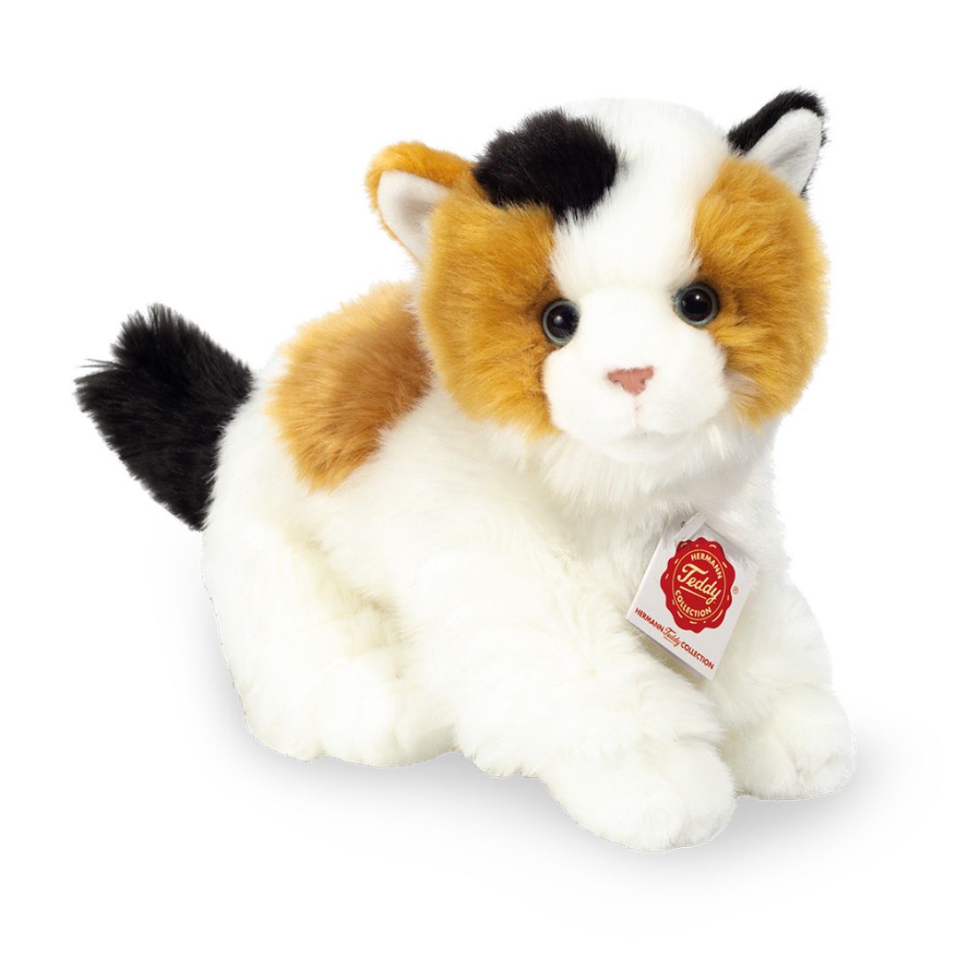 Flerfarvet kattekillingebamse på 25 cm fra Teddy Hermann