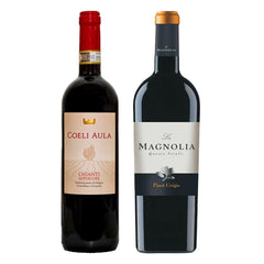 Vinpakke med Coeli Aula Chianti DOCG rødvin og La Magnolia Pinot Grigio hvidvin
