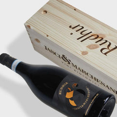 Rudhir Montepulciano d'Abruzzo DOC økologisk rødvin, Magnum i Woodbox